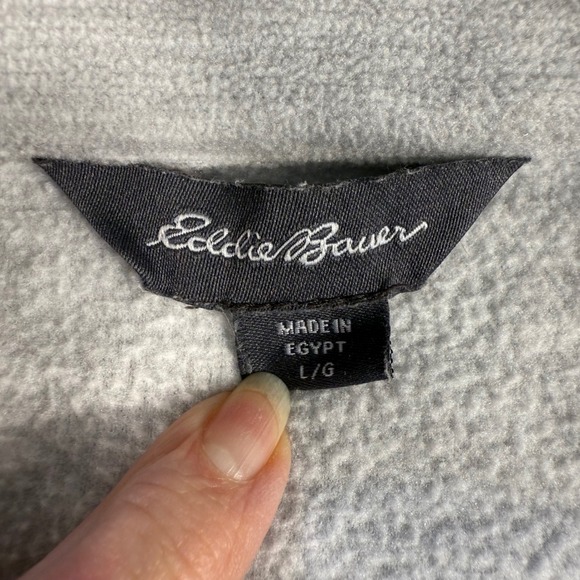 Eddie Bauer Womens Gray Heathered‎ Fleece 1/4 Zip Pullover Long Sleeve L G - Picture 4 of 13